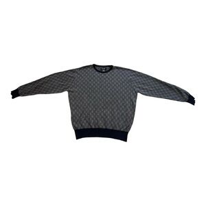 Braga Collection Vintage Geometric Checkered Pattern Sweater - Size Large